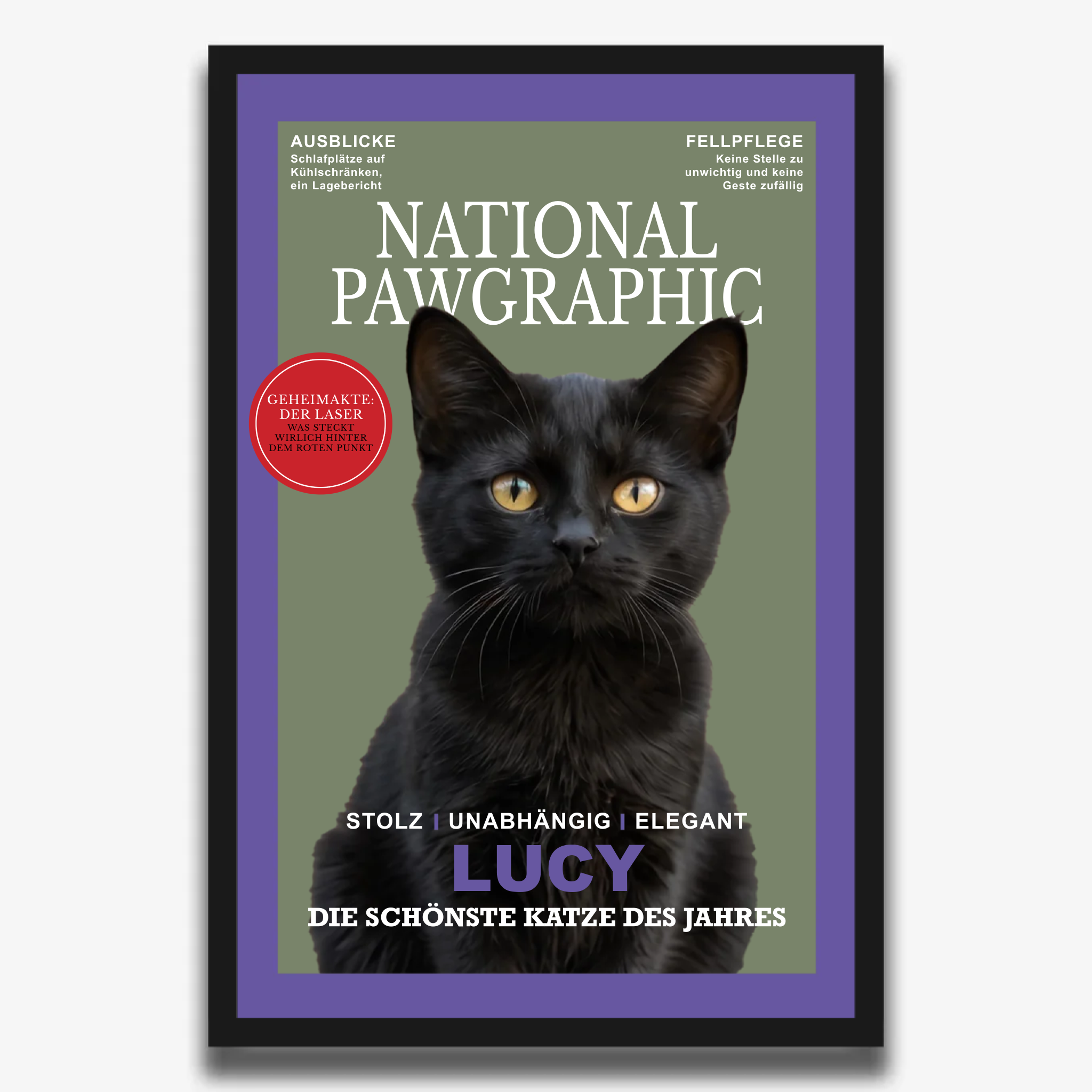 "NATIONAL PAWGRAPHIC" Poster für Katzen