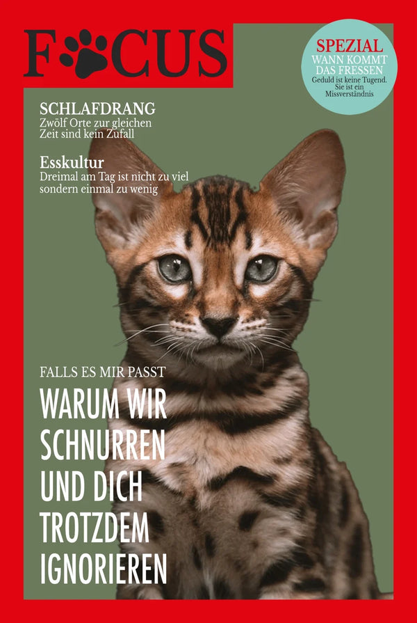FURCUS – Katzenposter im Nachrichten-Magazin-Look